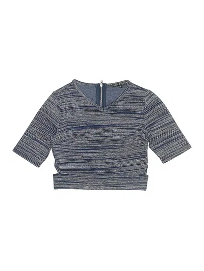 Pre-owned Miss Behave Kids' 3/4 Sleeve Top Blue Keyhole Neckline Tops