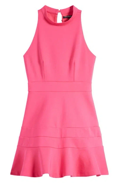 Miss Behave Kids' Puff Sleeve Cutout Skater Dress In Pink