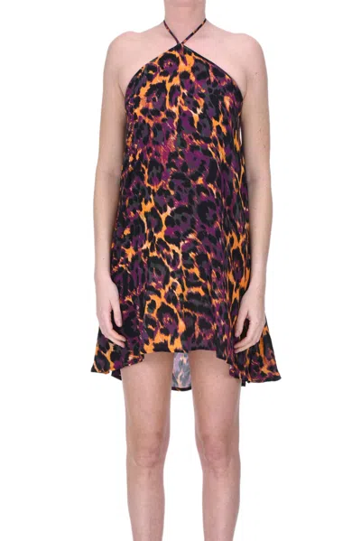 Miss Bikini Animal Print Viscose Mini Dress In Multicoloured