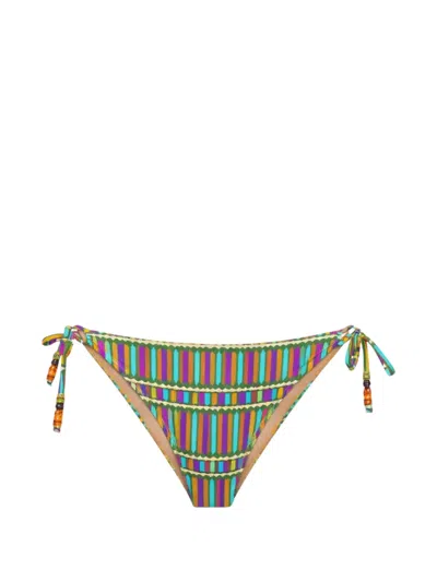 Miss Bikini Bead-embellished Bikini Bottoms In Multi