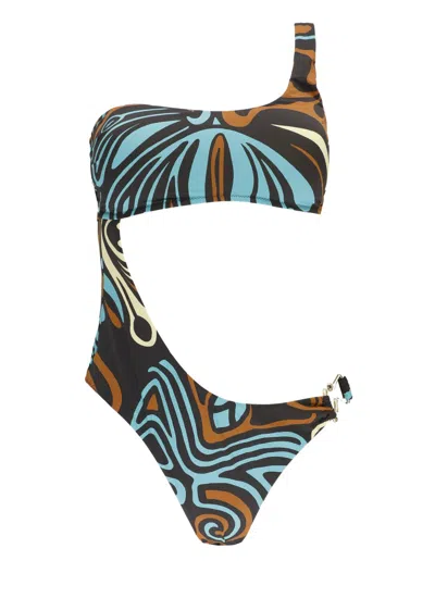 Miss Bikini Black Monokini With Bandeau One-shoulder Top