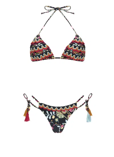 Miss Bikini Black Triangle Lace Bikini Set