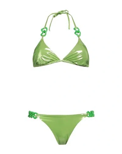 Miss Bikini Luxe Woman Bikini Acid Green Size M Polyester, Polyamide, Elastane