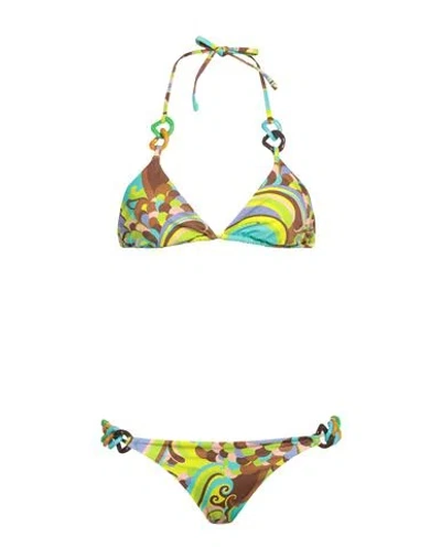 Miss Bikini Luxe Woman Bikini Acid Green Size S Polyamide, Elastic Fibres