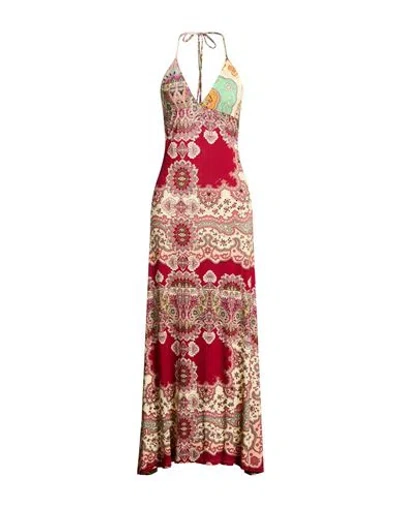 Miss Bikini Luxe Woman Maxi Dress Brick Size 8 Viscose, Elastane In Red