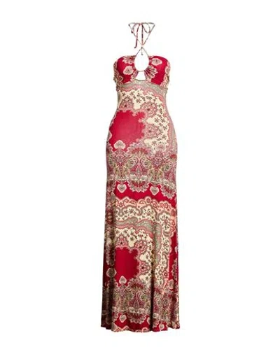 Miss Bikini Luxe Woman Maxi Dress Brick Size 8 Viscose, Elastane In Red