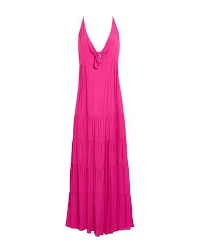 Miss Bikini Luxe Woman Maxi Dress Fuchsia Size 8 Rayon In Pink