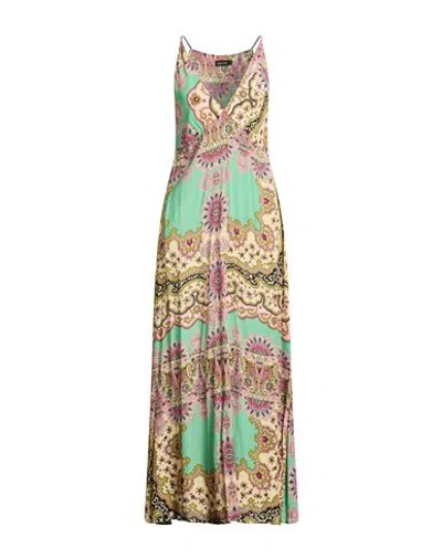 Miss Bikini Luxe Woman Maxi Dress Green Size 8 Viscose