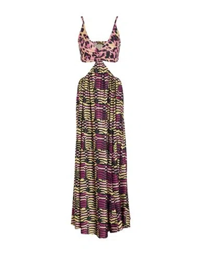 Miss Bikini Luxe Woman Maxi Dress Mustard Size 4 Polyester, Polyamide, Elastane In Yellow