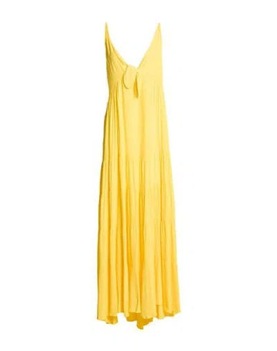 Miss Bikini Luxe Woman Maxi Dress Yellow Size 4 Rayon