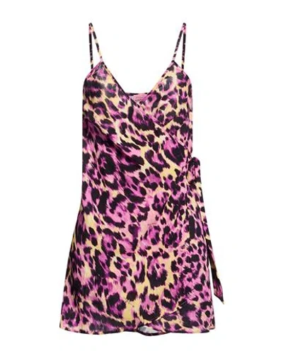 Miss Bikini Luxe Woman Mini Dress Purple Size M Viscose