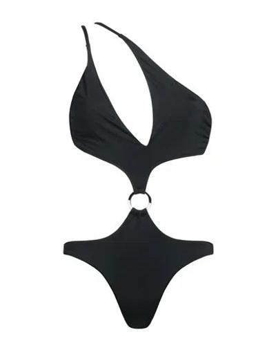 Miss Bikini Luxe Woman One-piece Swimsuit Black Size L Polyamide, Elastic Fibres