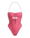 Miss Bikini Luxe Woman One-piece Swimsuit Magenta Size L Polyamide, Elastane, Metallic Fiber In Magenta