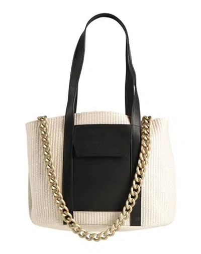 Miss Bikini Luxe Woman Shoulder Bag Off White Size - Natural Fibers, Leather