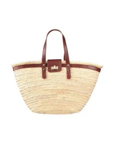 Miss Bikini Luxe Woman Shoulder Bag Sand Size - Natural Fibers, Leather In Beige