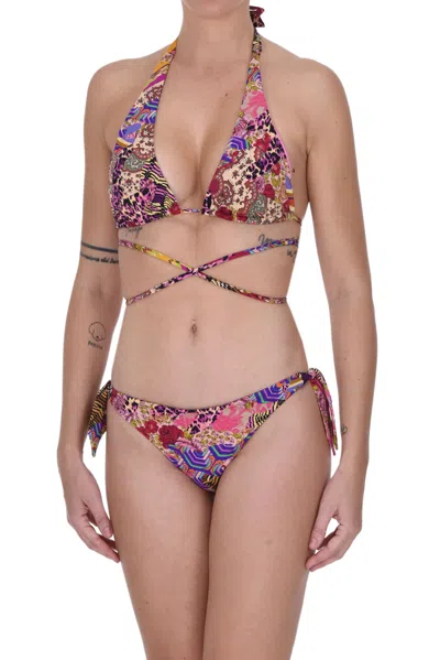 Miss Bikini Mix Print Bikini In Multicoloured