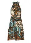 Miss Bikini V-neck Brown Viscose Caftan With Lurex Accents