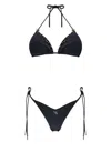 Miss Bikini Blue Triangle Bikini With Metallic Accents In Black