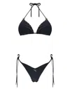 Miss Bikini Blue Triangle Bikini With Metallic Accents In Blue