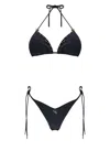 Miss Bikini Blue Triangle Bikini With Metallic Accents In Blue