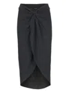Miss Bikini Black Skirt With Lurex Accents