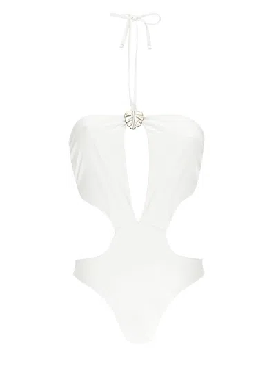 Miss Bikini Swimsuit With Front Metal Detail In White