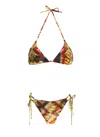 Miss Bikini Triangle Multicolor Bikini With Strass Detailing In Multi