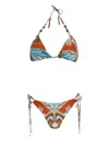 Miss Bikini Triangle Top Bikini With Beaded Embellishments In Multi