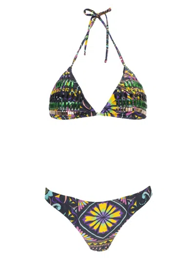 Miss Bikini Triangle Top Bikini With Strass Accents In Black