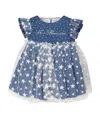 Miss Blumarine Abito Baby Girl Blu In Denim Di Cotone Stampato In Blue