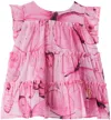 Miss Blumarine Baby Pink Tiered Dress In Q9214 St.farfalle/sw