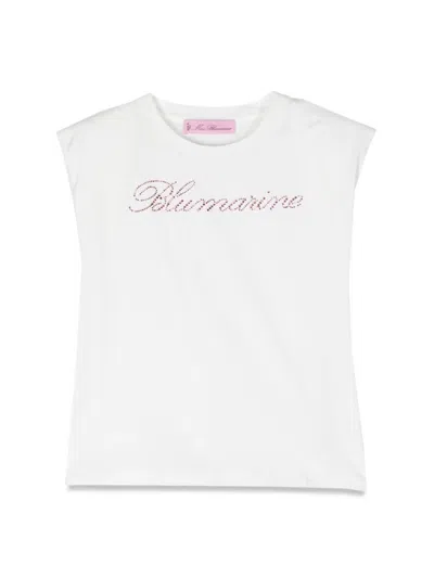 Miss Blumarine Kids' Basic Logo T-shirt In White