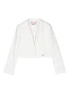 Miss Blumarine Logo-plaque Crepe Blazer In White
