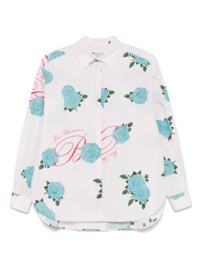 Miss Blumarine Kids' Camicia Con Stampa In Light Blue