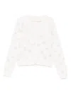 Miss Blumarine Crystal-logo Cardigan In Neutrals