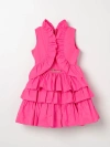 Miss Blumarine Logo-plaque Ruffled Dress In Fuchsia