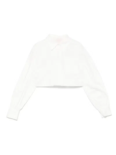 Miss Blumarine Kids' Embroidered-logo Shirt In White