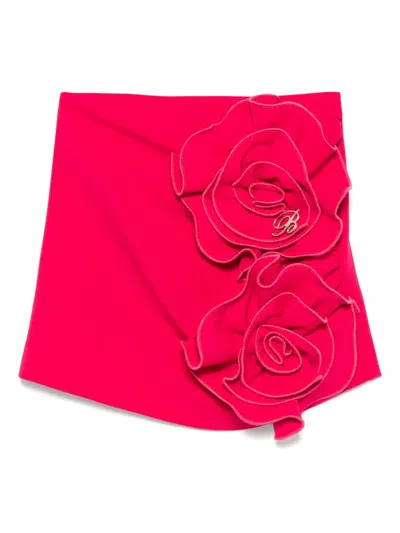 Miss Blumarine Kids' Floral-appliqué Skirt In Pink
