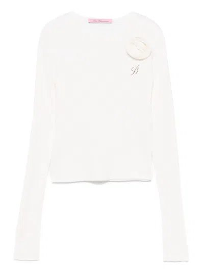 Miss Blumarine Kids' Floral-appliqué Sweater In White
