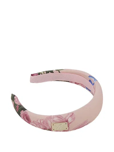 Miss Blumarine Kids' Floral Headband In Brown
