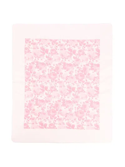 Miss Blumarine Floral-print Blanket In Pink