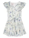 Miss Blumarine Floral-print Flared Dress In Neutrals