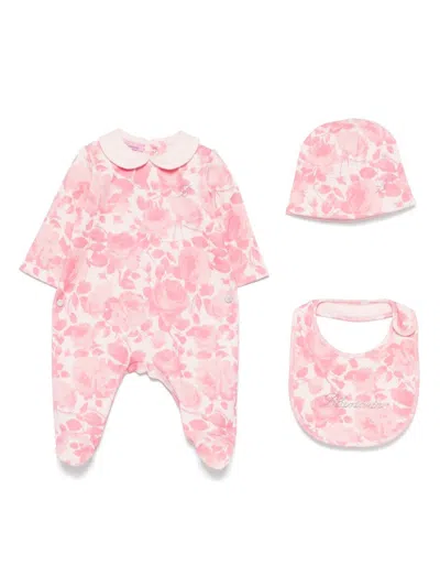 Miss Blumarine Babies' Floral-print Pajama In White