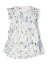Miss Blumarine Floral-print Ruffled Dress In Neutrals