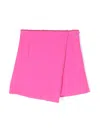 Miss Blumarine Logo-plaque Crepe Wrap Skort In Pink