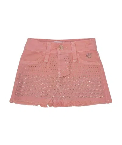 Miss Blumarine Gonna Baby Girl Salmone In Denim In Cotone In Pink