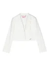 Miss Blumarine Logo-plaque Crepe Blazer In White