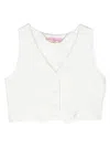 Miss Blumarine Logo-plaque V-neck Gilet In Bianco