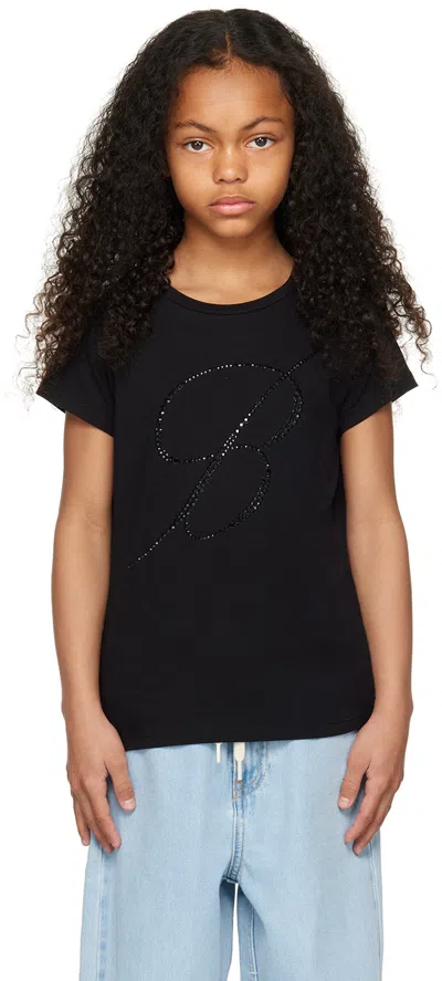 Miss Blumarine Kids Black Moda T-shirt In 22222 Nero