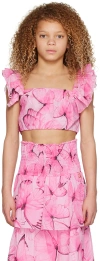 Miss Blumarine Top  Kids Color Pink In Q9214 St.farfalle/sw